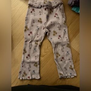 Zara 2T Lilac Floral Ribbed Pants